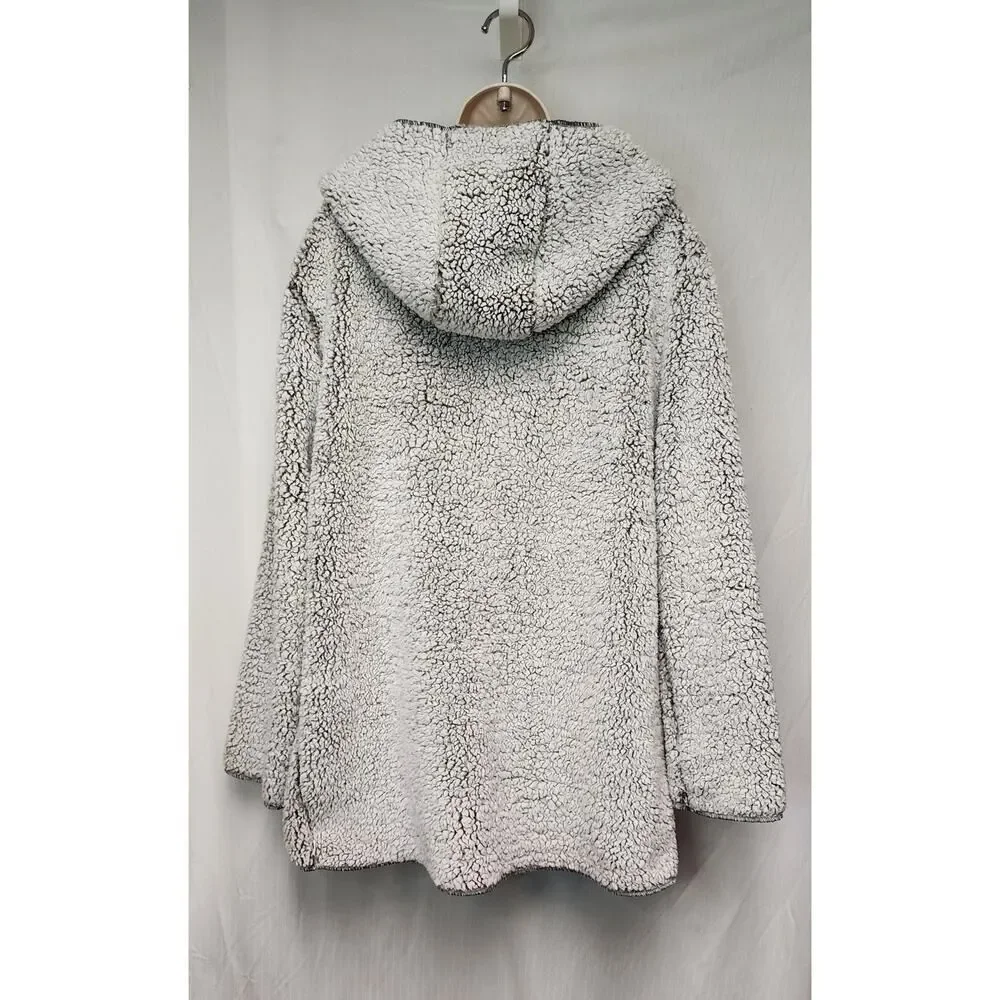 Victoria's Secret Fleece Gray Open Hooded Jacket Size M/L